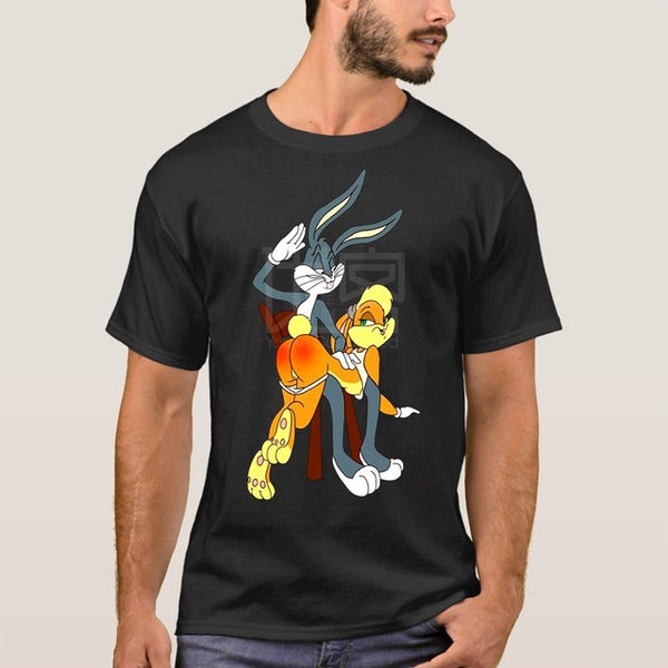 Bug's Bunny Cartoon Punishment Naughty Spanking Men T-Shirt - OliverFace