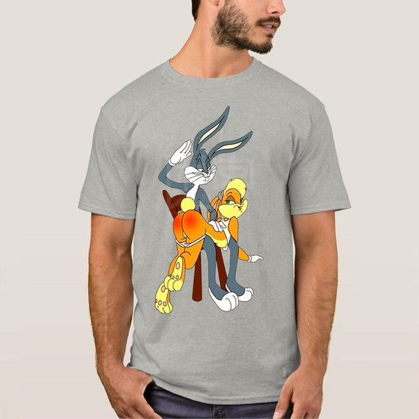 Bug's Bunny Cartoon Punishment Naughty Spanking Men T-Shirt - OliverFace