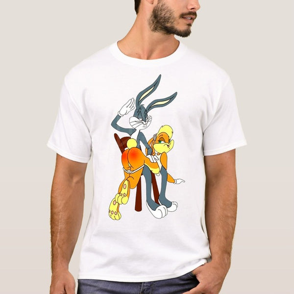 Bug's Bunny Cartoon Punishment Naughty Spanking Men T-Shirt - OliverFace