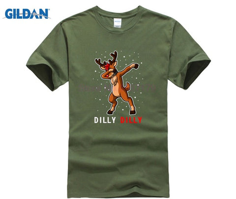 Philly Dilly Dabbing Deer Christmas Men T-Shirt - OliverFace