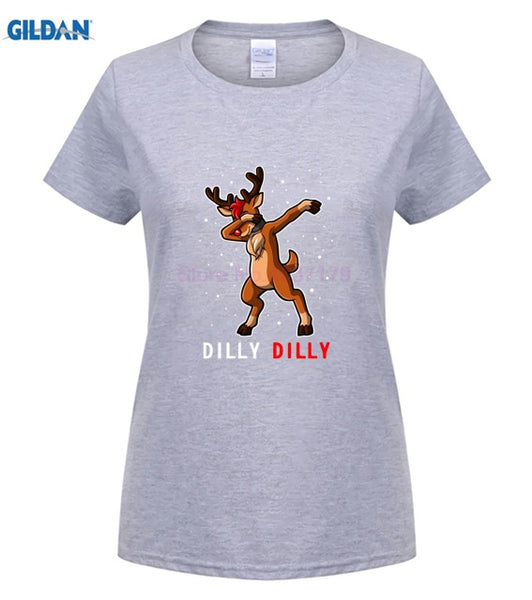 Philly Dilly Dabbing Deer Christmas Women T-Shirt - OliverFace