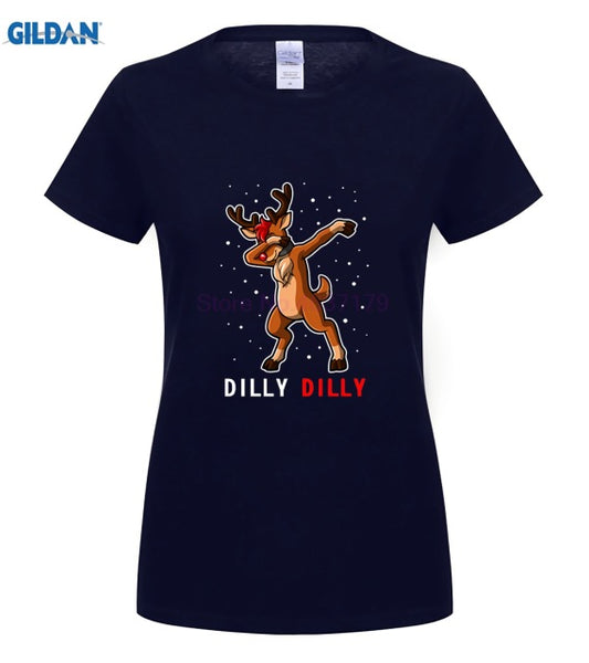 Philly Dilly Dabbing Deer Christmas Women T-Shirt - OliverFace