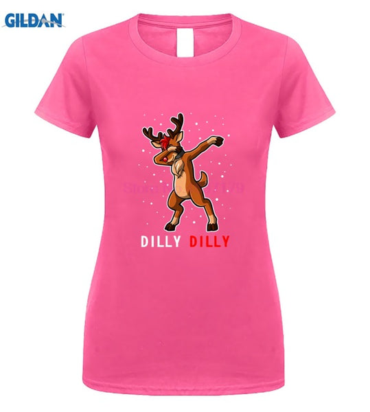 Philly Dilly Dabbing Deer Christmas Women T-Shirt - OliverFace