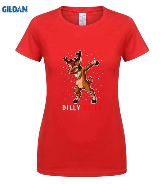 Philly Dilly Dabbing Deer Christmas Women T-Shirt - OliverFace