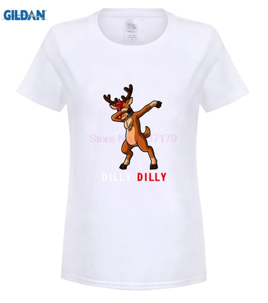 Philly Dilly Dabbing Deer Christmas Women T-Shirt - OliverFace